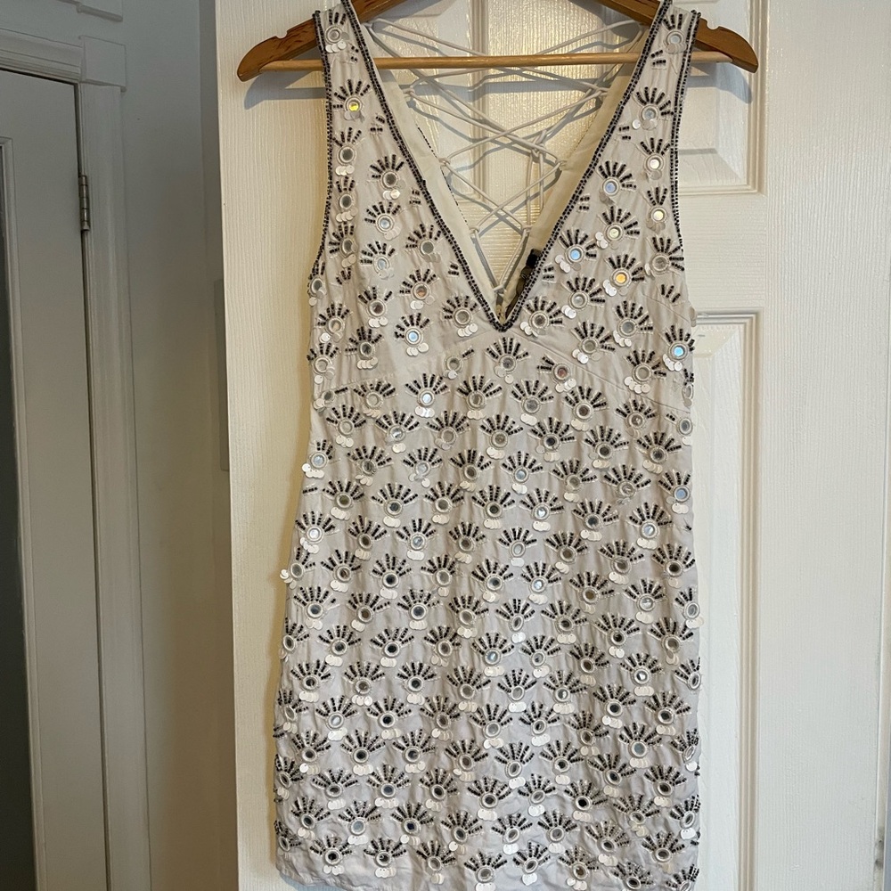 NWOT Free People Embellished Mirrored Mini Dress